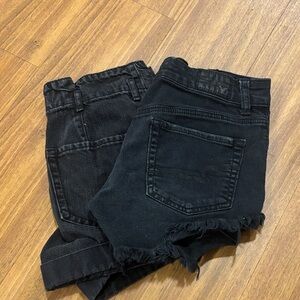Black Denim Women's Shorts SET